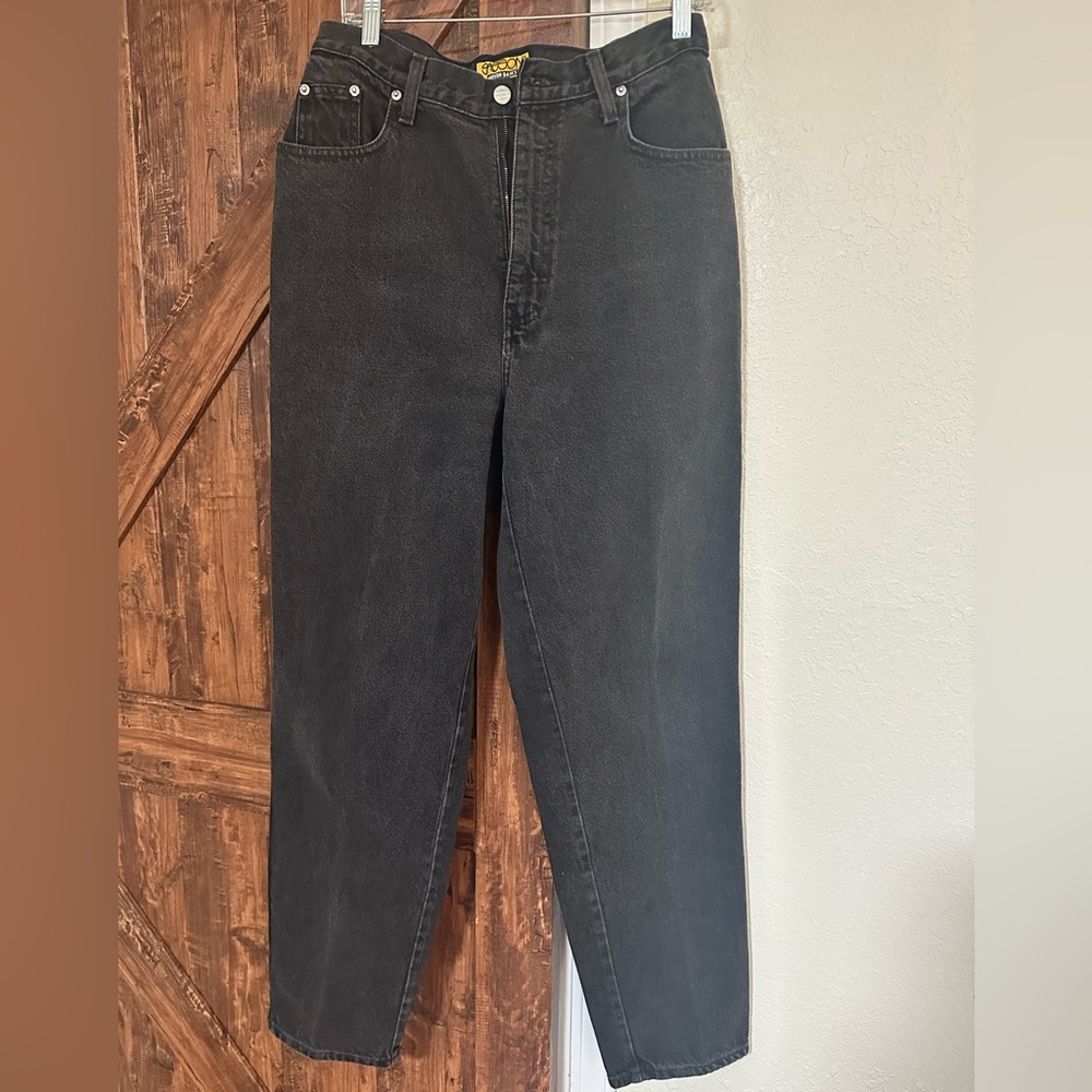 Vintage Women Black Moms Sasson Straight Leg Denim Jeans. Size 14